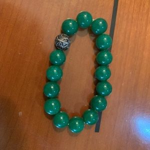 Malachite pull on bracelet